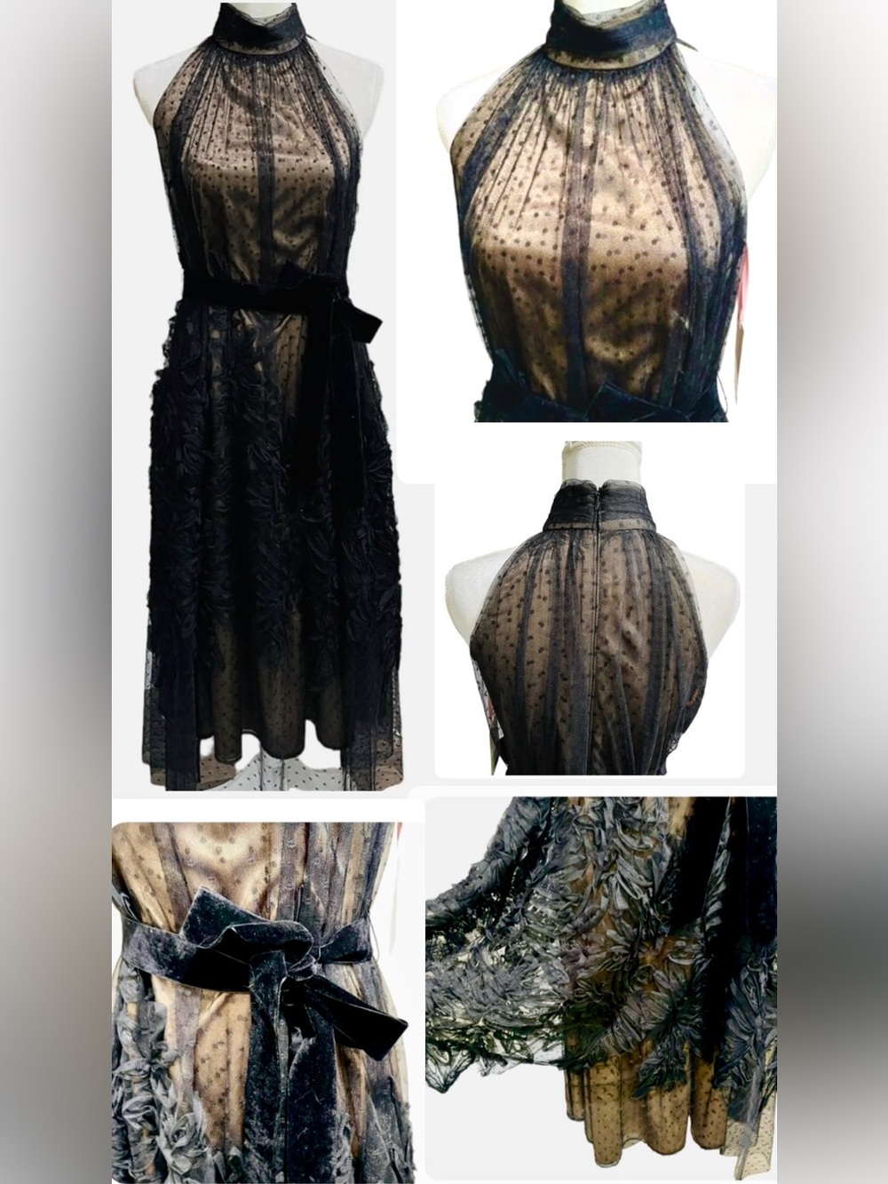 Alex Marie Black and Gold Maxi Dress